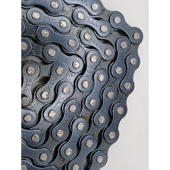 VINTAGE KEC (Japan) BMX CHAIN 80's OLD SCHOOL - K.E.C. Ver. 7.D Black 104 LINKS - Picture 9 of 11